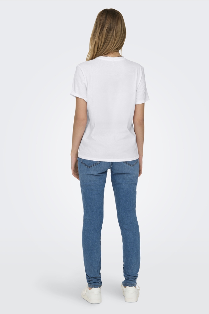 ONLLUCIA LIFE REG S/S TOP JRS 15324866 BRIGHT WHITE/TIGER